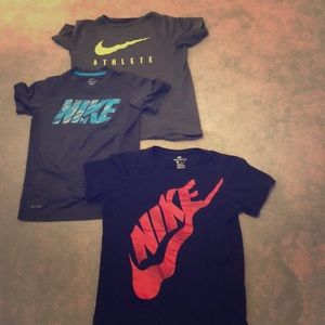 3 Nike shirts Nike athlete Nike Dri-fit and Nike s